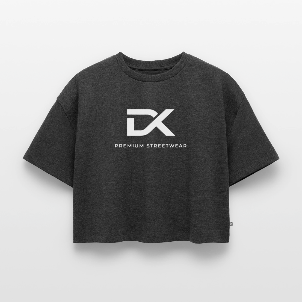 Oversized Cropped T-Shirt - DK Premium - Anthrazit meliert