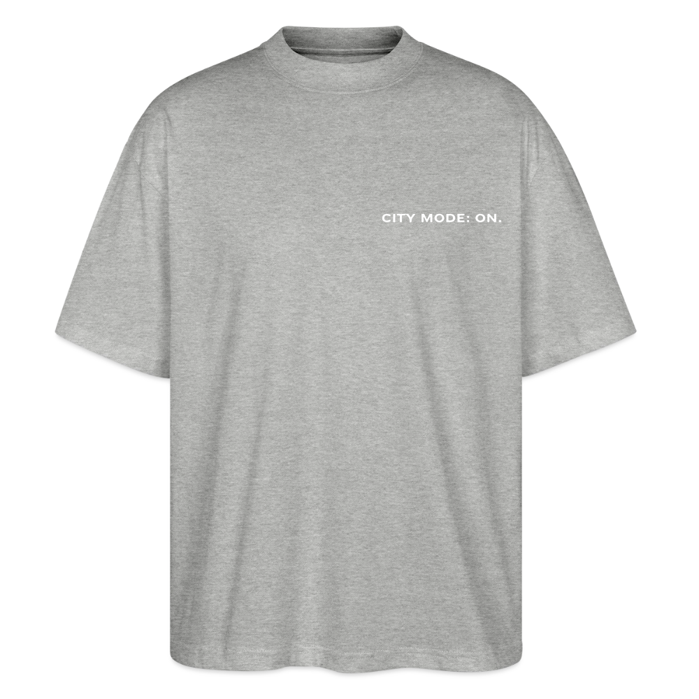 Oversized Unisex T-shirt - City of no sleep - Grau meliert