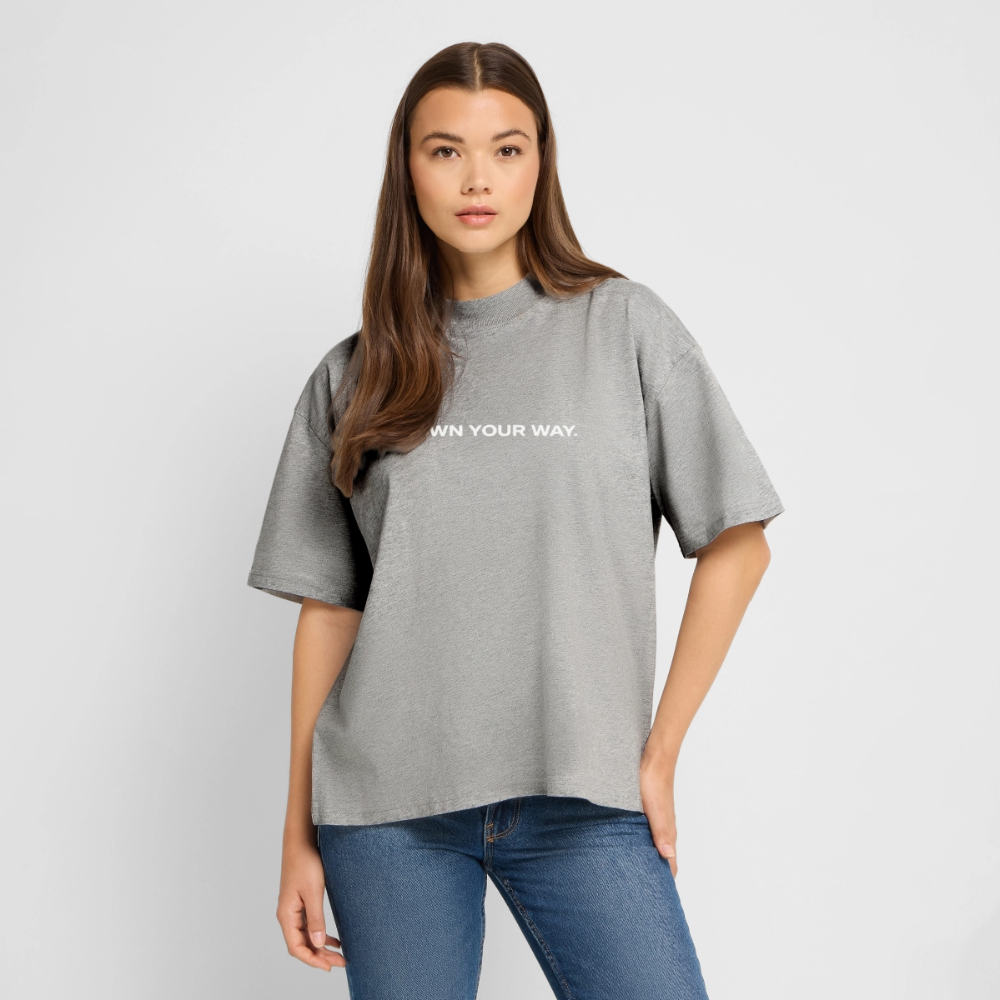 Oversized Unisex T-shirt - Own your way - Grau meliert