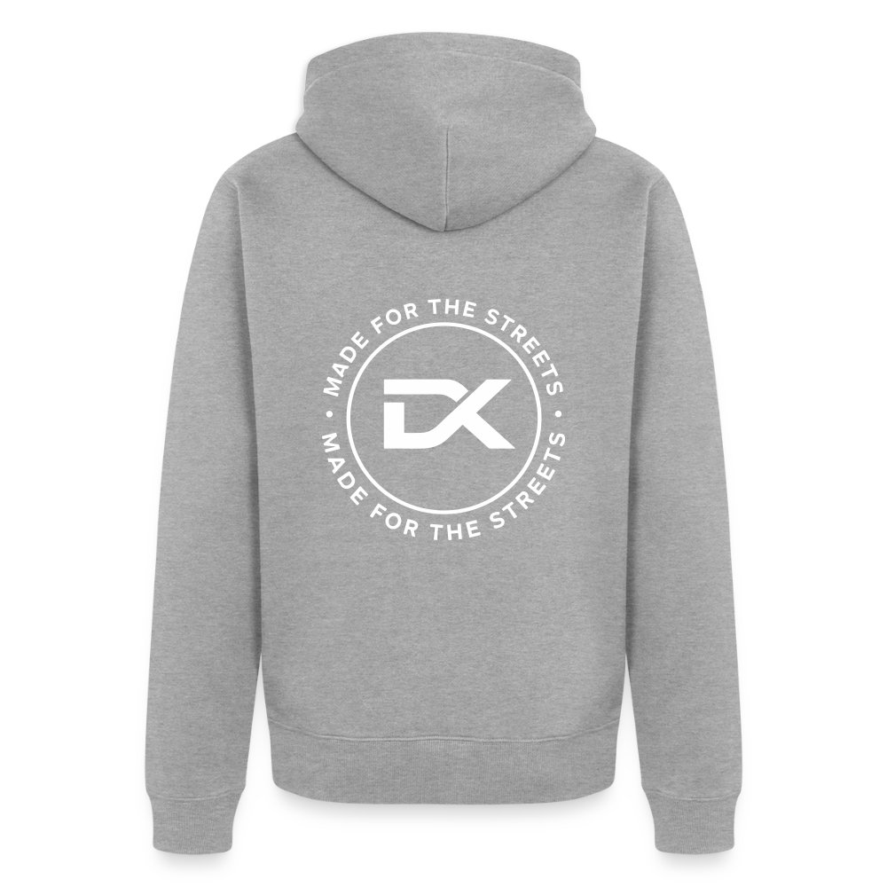Premium Kapuzenjacke - MADE FOR THE STREETS - Grau meliert