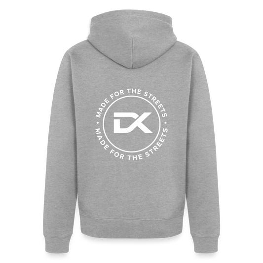 Premium Kapuzenjacke - MADE FOR THE STREETS - Grau meliert