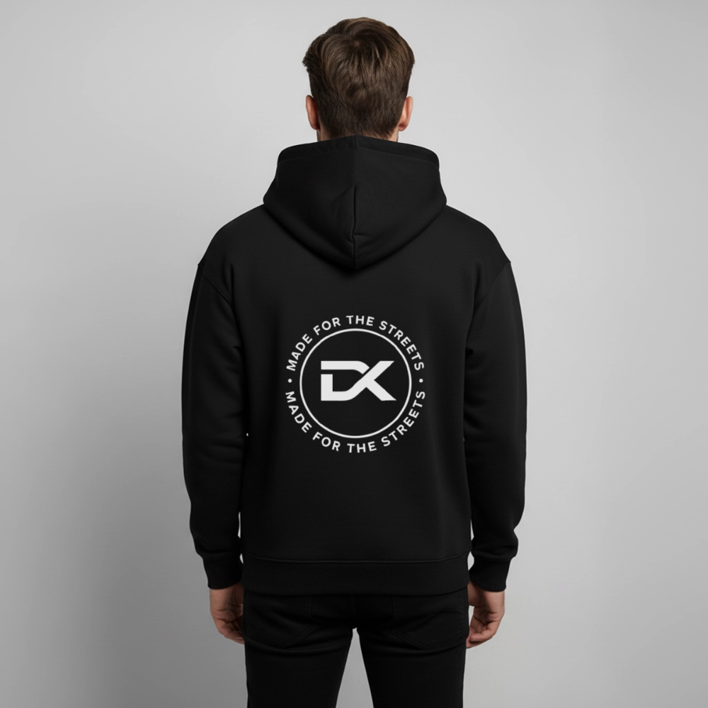 Oversized Unisex Hoodie - Made for the streets - Schwarz
