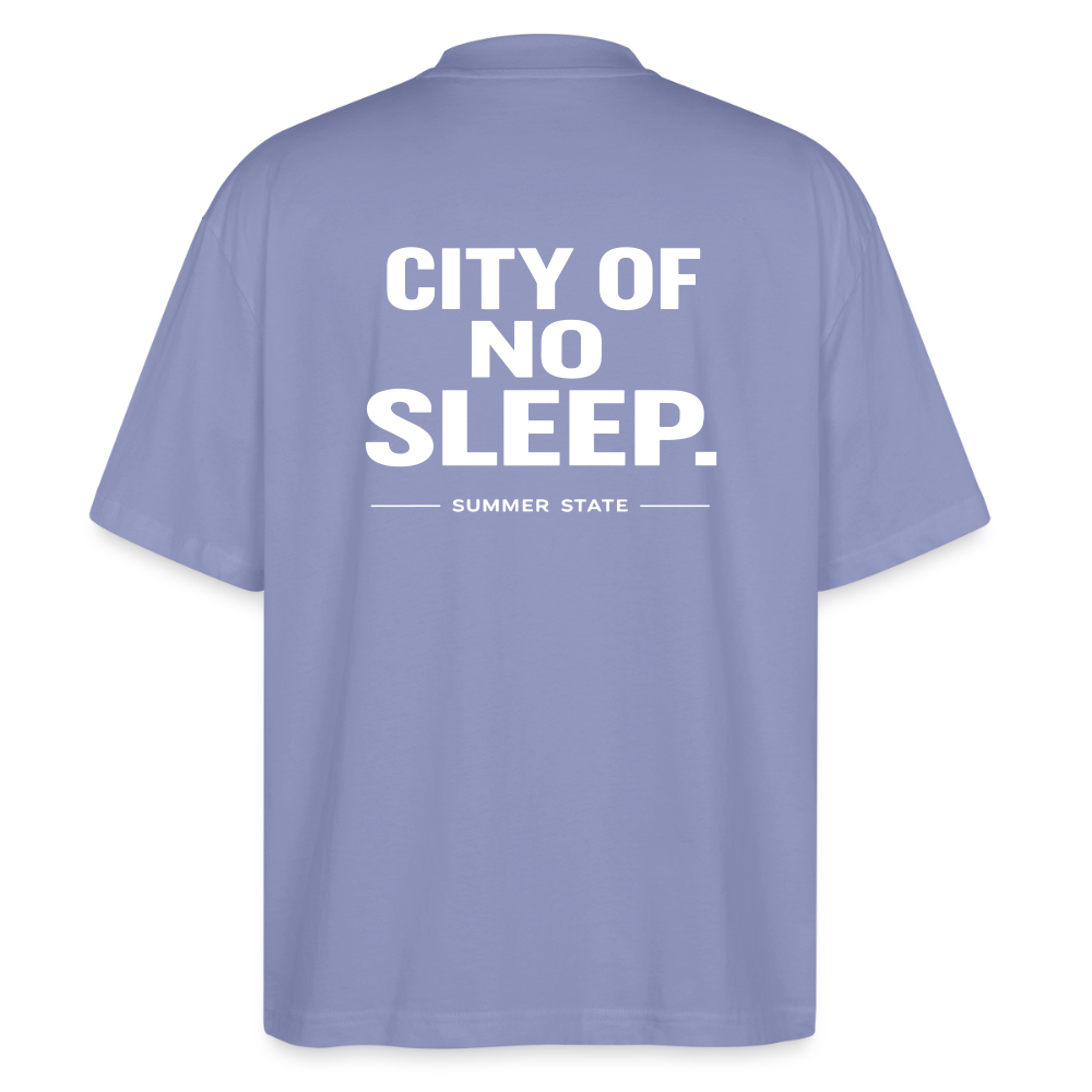 Oversized Unisex T-shirt - City of no sleep - Violett