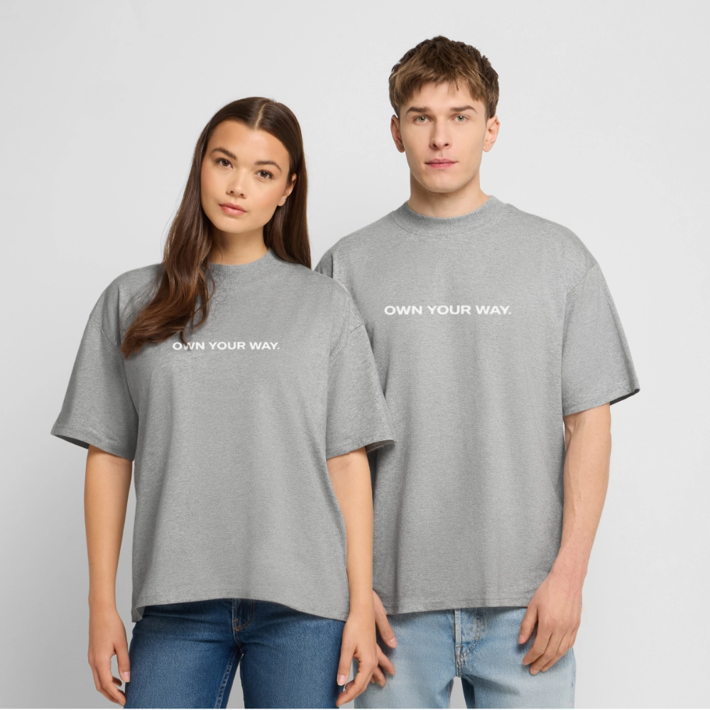 Oversized Unisex T-shirt - Own your way - Grau meliert