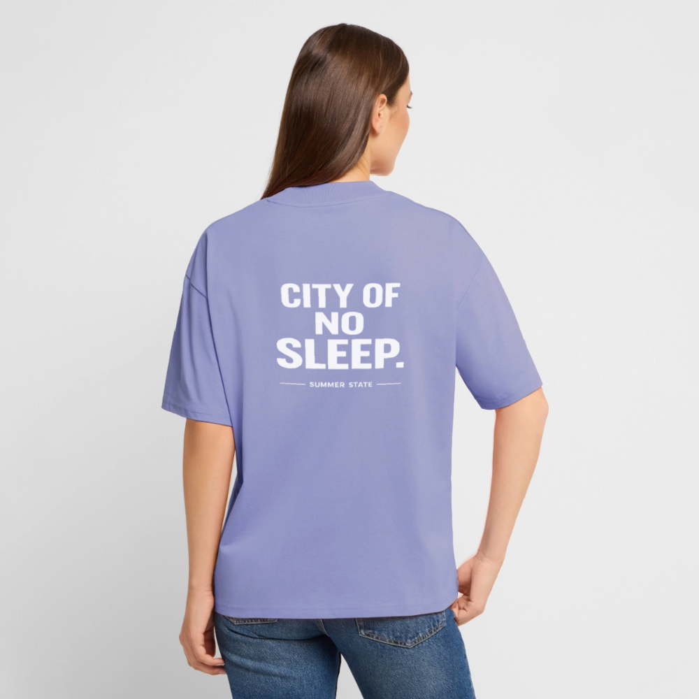 Oversized Unisex T-shirt - City of no sleep - Violett