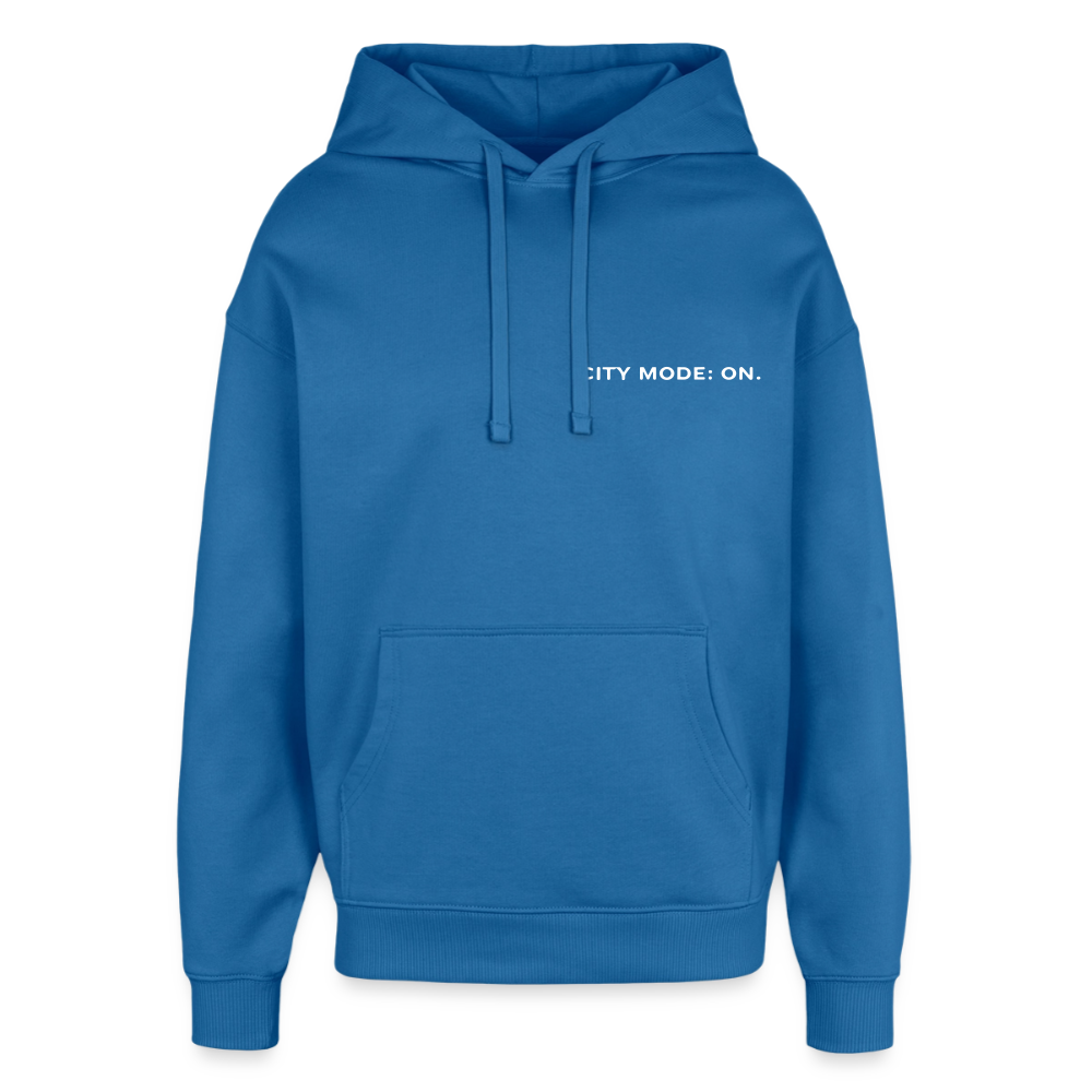 Oversized Unisex Hoodie - City of no sleep - Achtsames Blau