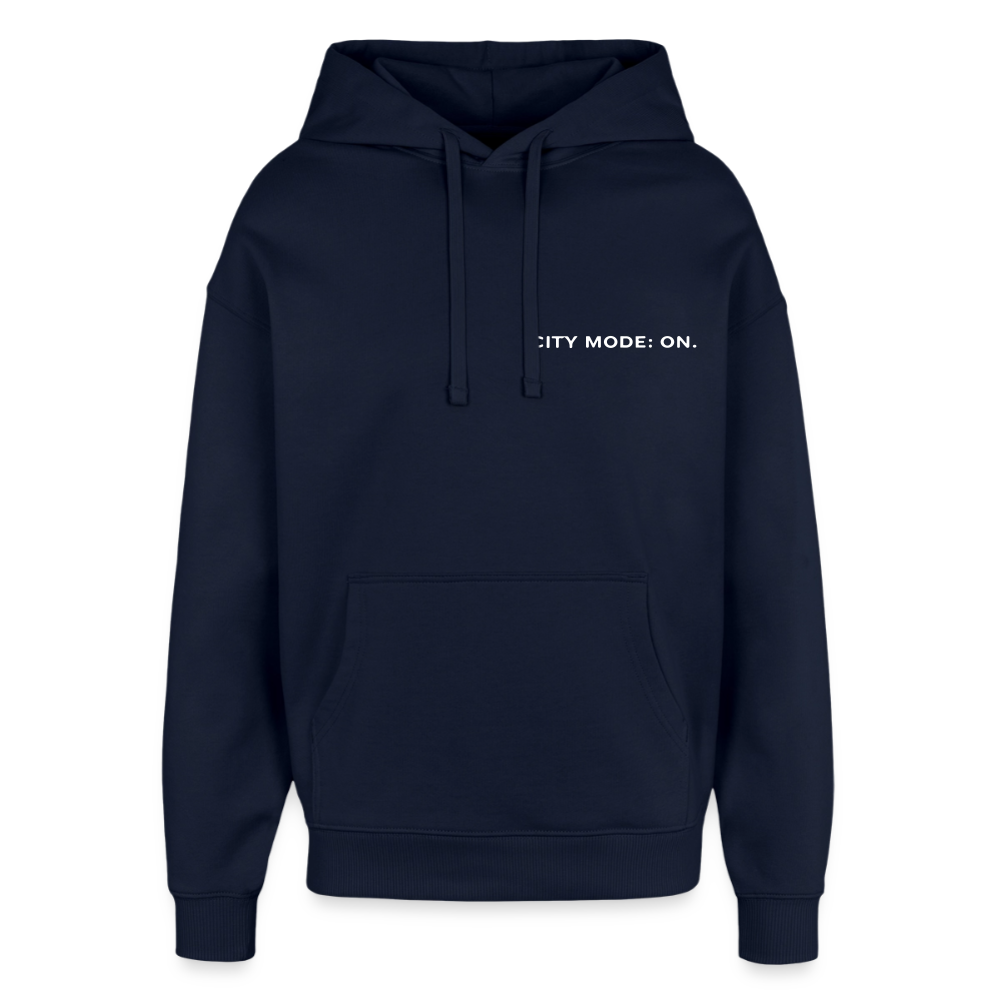 Oversized Unisex Hoodie - City of no sleep - Navy