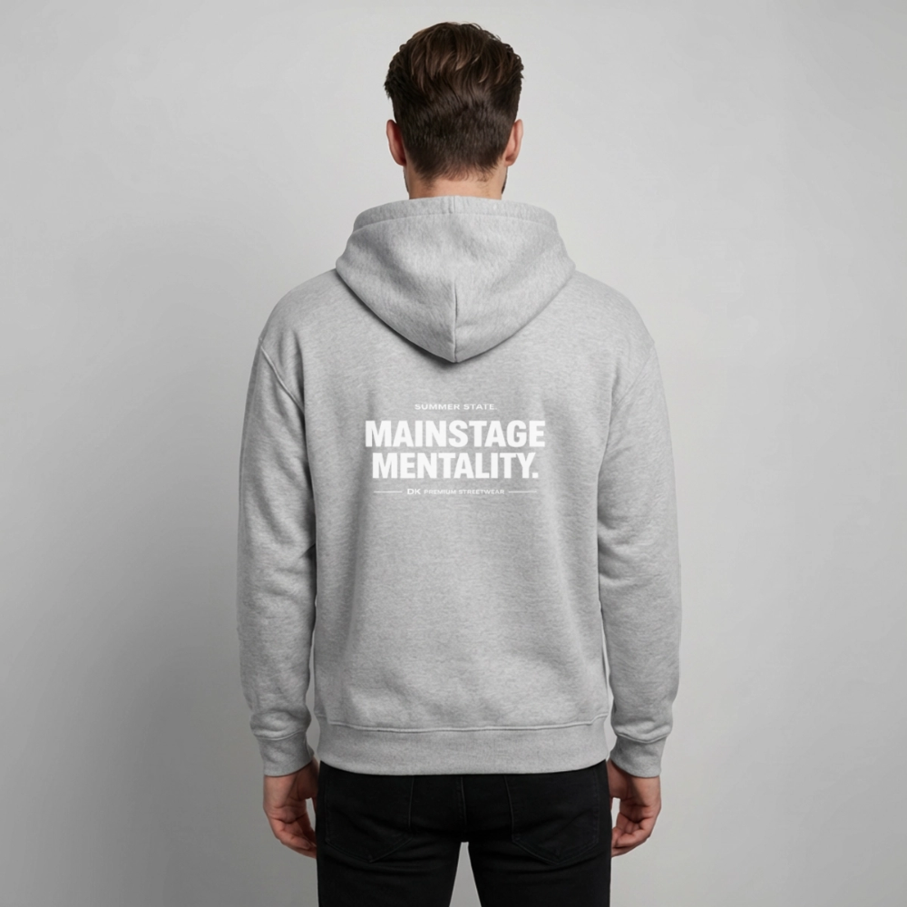 Oversized Unisex Hoodie - Mainstage Mentality - Grau meliert