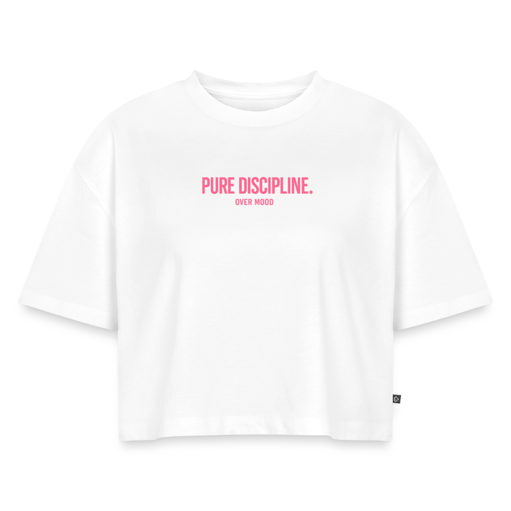 Frauen Premium Oversized Bio Cropped T-Shirt - Weiß