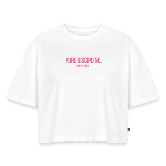 Frauen Premium Oversized Bio Cropped T-Shirt - Weiß