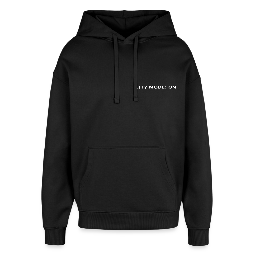Oversized Unisex Hoodie - City of no sleep - Schwarz