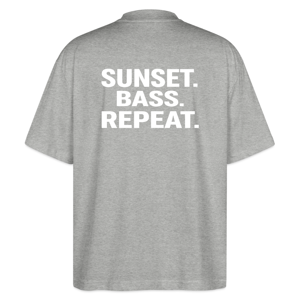 Oversized Unisex T-shirt - Sunset Bass Repeat - Grau meliert