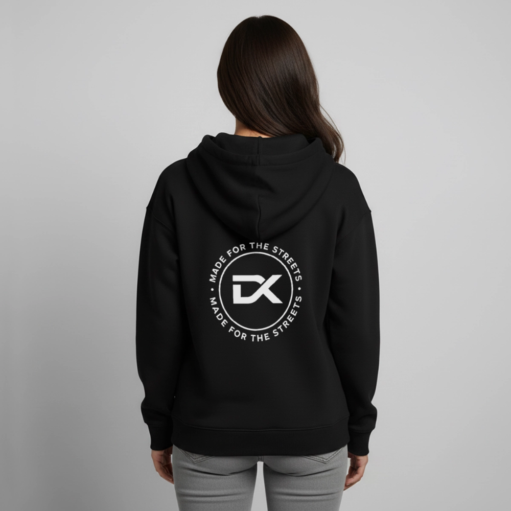 Oversized Unisex Hoodie - Made for the streets - Schwarz