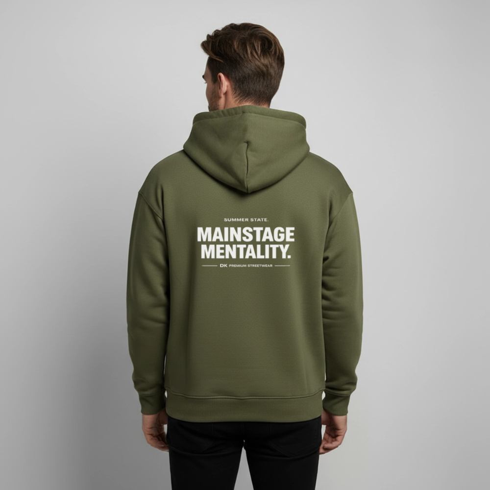 Oversized Unisex Hoodie - Mainstage Mentality - Khaki