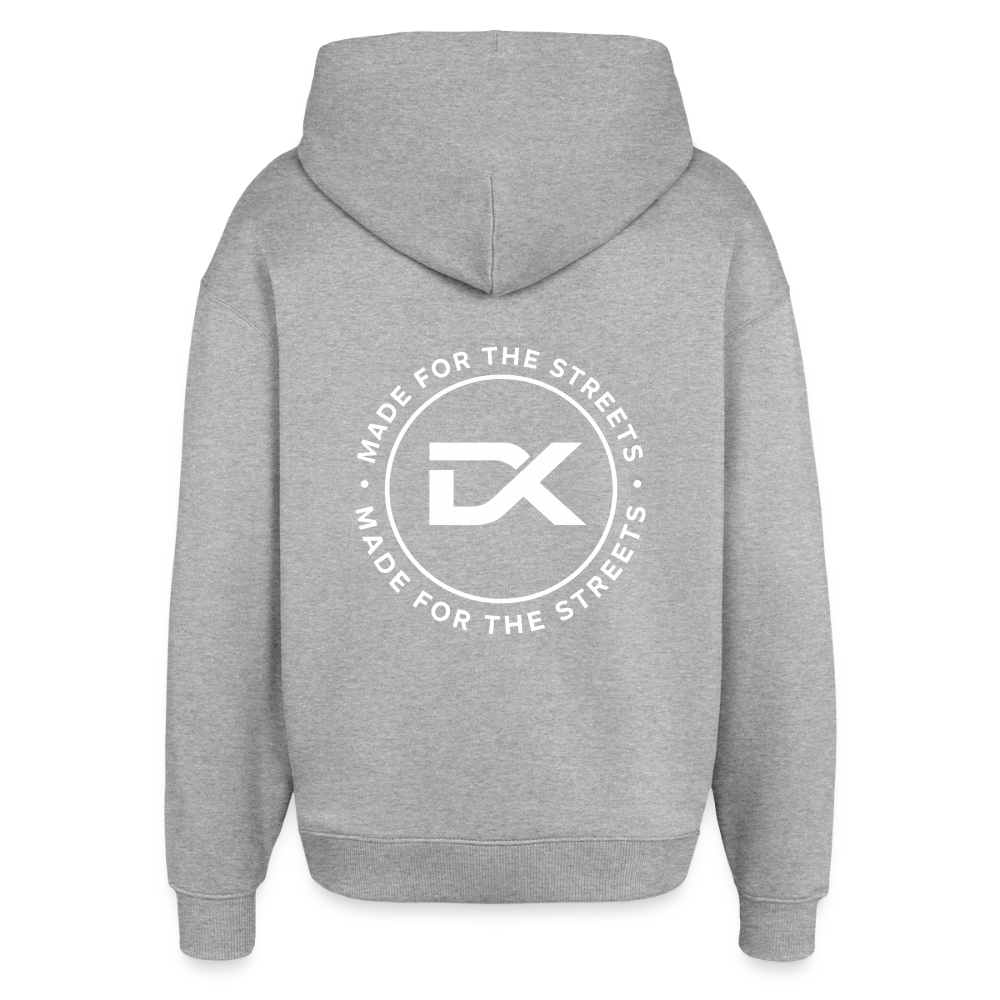 Oversized Unisex Hoodie - Made for the streets - Grau meliert