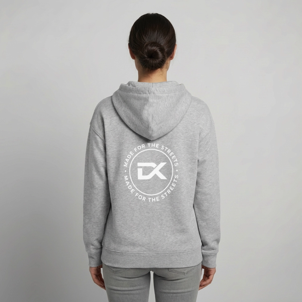 Oversized Unisex Hoodie - Made for the streets - Grau meliert