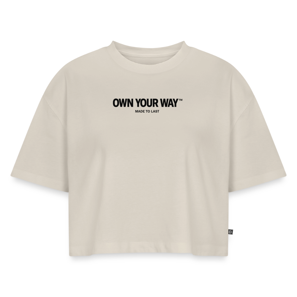 Frauen Premium Oversized Bio Cropped T-Shirt - Beige
