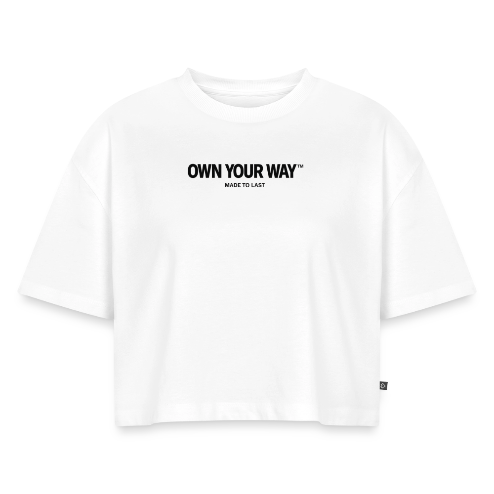 Frauen Premium Oversized Bio Cropped T-Shirt - Weiß