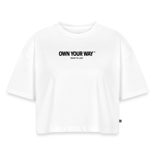 Frauen Premium Oversized Bio Cropped T-Shirt - Weiß