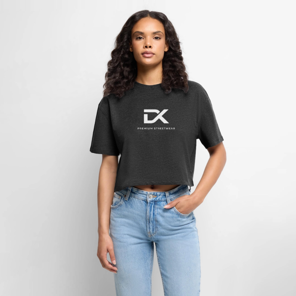 Oversized Cropped T-Shirt - DK Premium - Anthrazit meliert