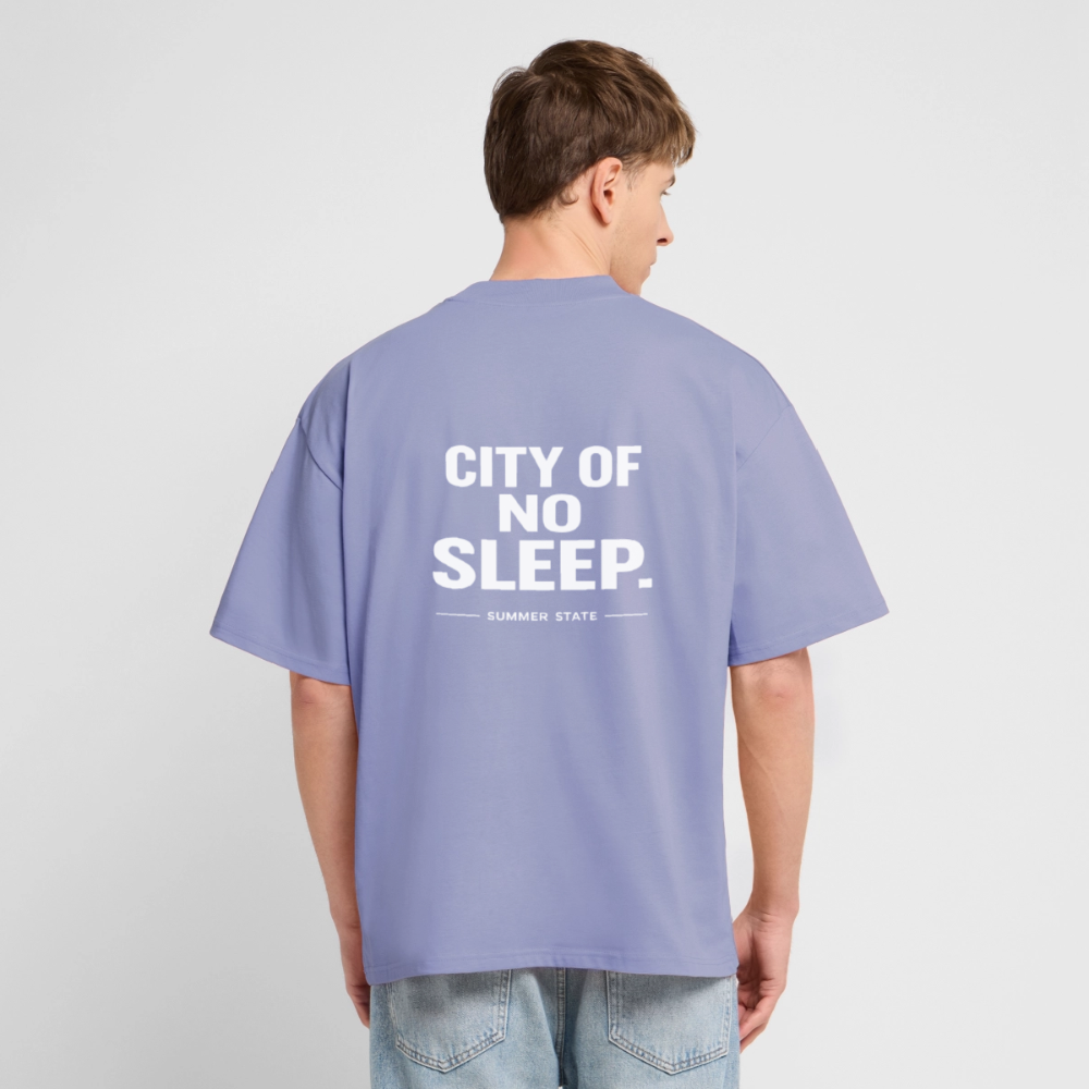 Oversized Unisex T-shirt - City of no sleep - Violett