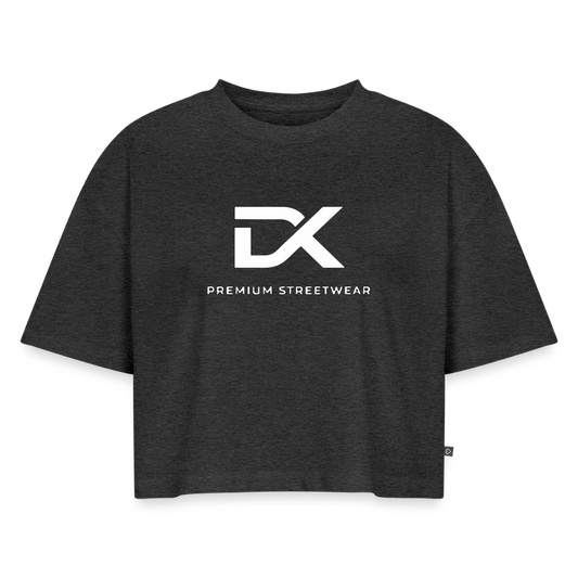 Oversized Cropped T-Shirt - DK Premium - Anthrazit meliert